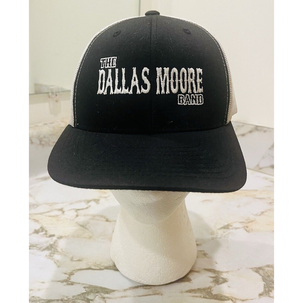 Dallas Moore Band Signed Autograph 2017 Trucker Hat Cap Black White Mesh Country